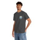 Heavy Cotton T-Shirt with free Canva custom designed logo front and back 