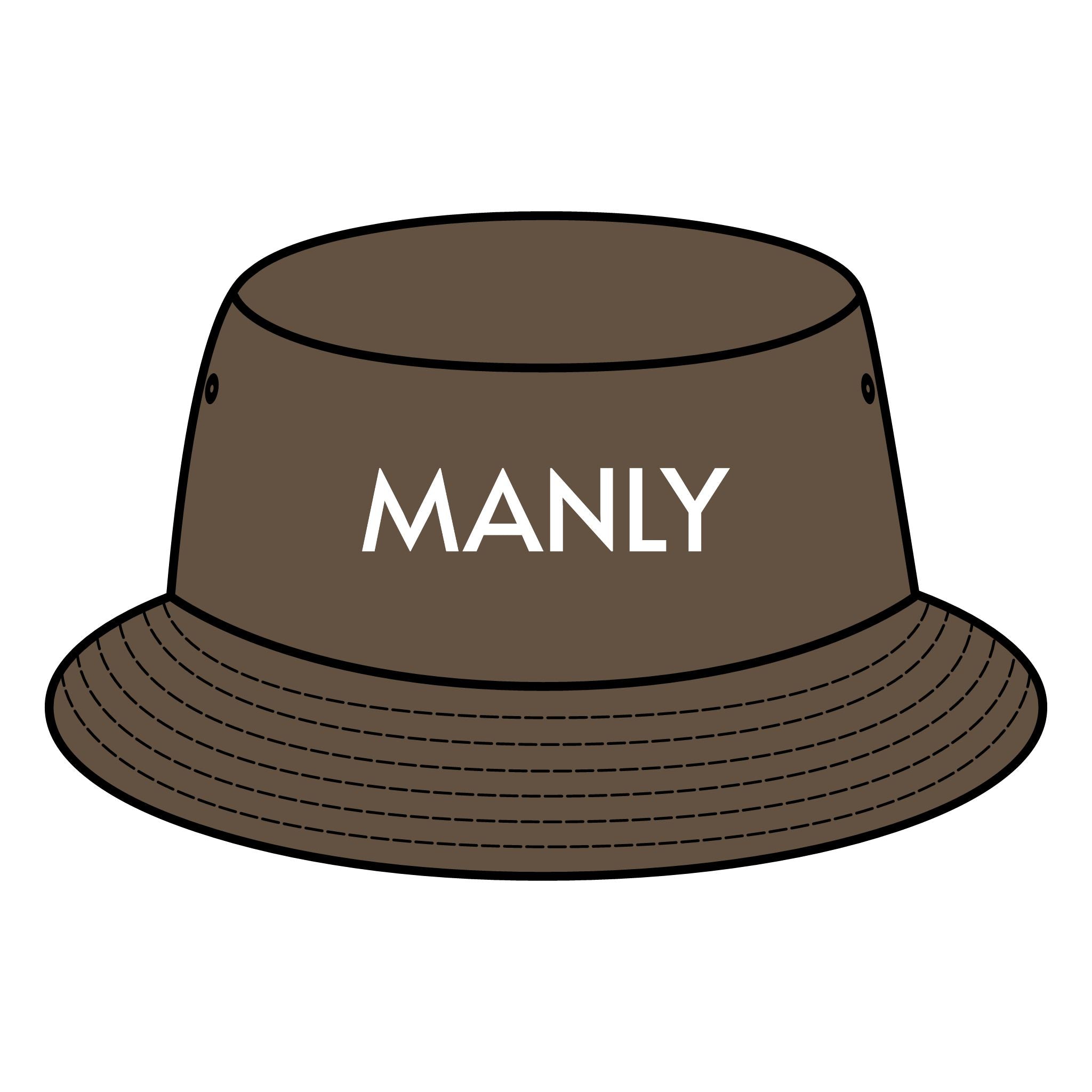 MANLY Bucket Hat with Custom Northern Beaches Logo Design Printify
