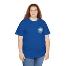 Heavy Cotton T-Shirt with free Canva custom designed logo front and back 