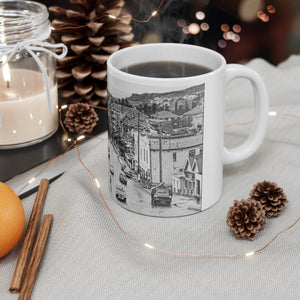 Vintage Scenic White Ceramic Mug - 11oz Coffee Cup for Retro Lovers 
