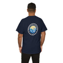 Heavy Cotton T-Shirt with free Canva custom designed logo front and back 