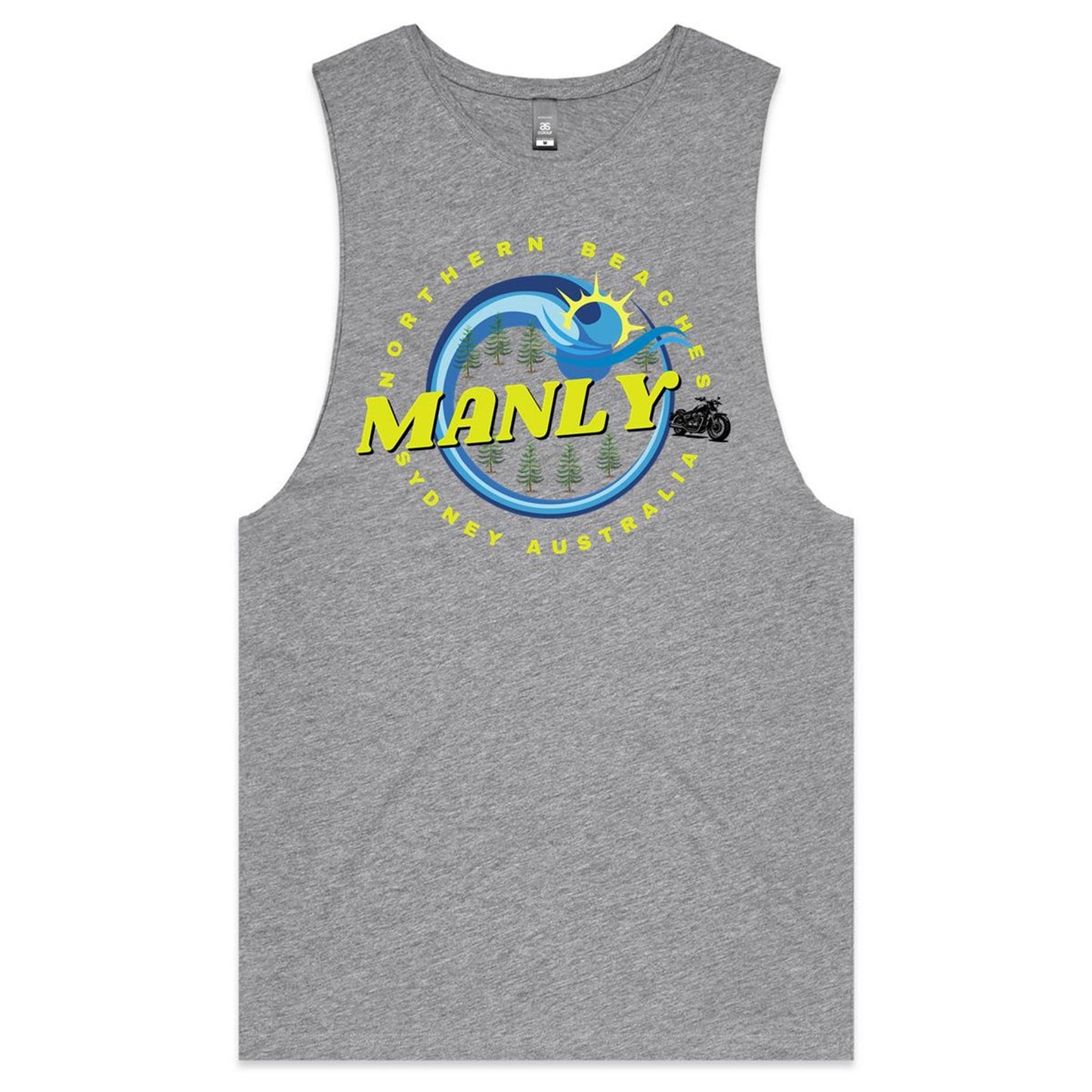 Lost Manly custom logo Manly Born & Bred edition AS Colour Lowdown - Mens Barnard Tank - Lost Manly Shop