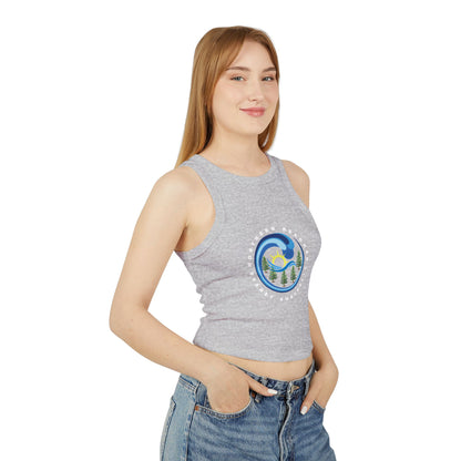 Lost Manly custom logo edition Women's Racer Tank — Sunrise Mountain Wave Graphic - Lost Manly Shop