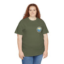 Heavy Cotton T-Shirt with free Canva custom designed logo front and back 