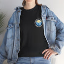 Heavy Cotton T-Shirt with free Canva custom designed logo front and back 