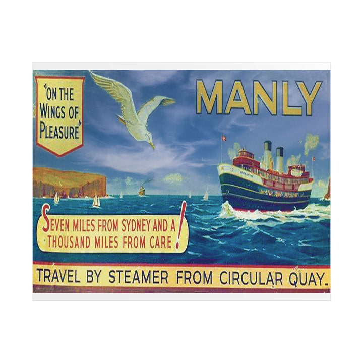 Vintage Manly Maritime Unframed Poster - Nautical Wall Art, Coastal Decor, Beach House Print, Gift for Sailors, Travel Enthusiasts 
