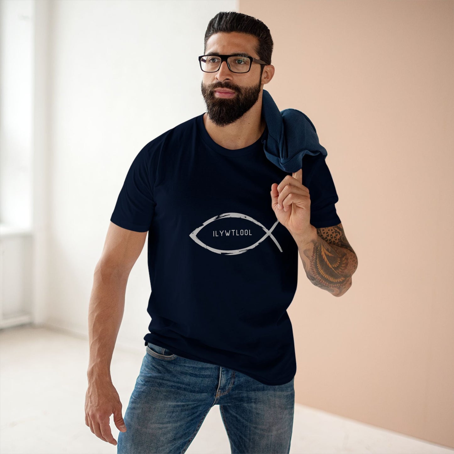 Christian Fish Acronym Adult Tee Printify