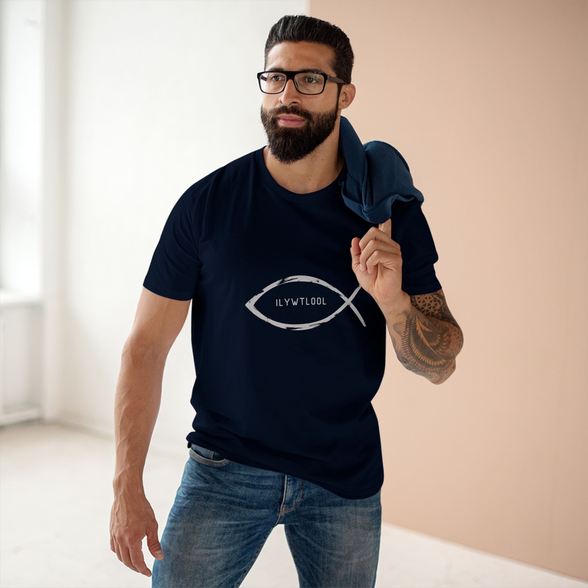Christian Fish Acronym Adult Tee Printify