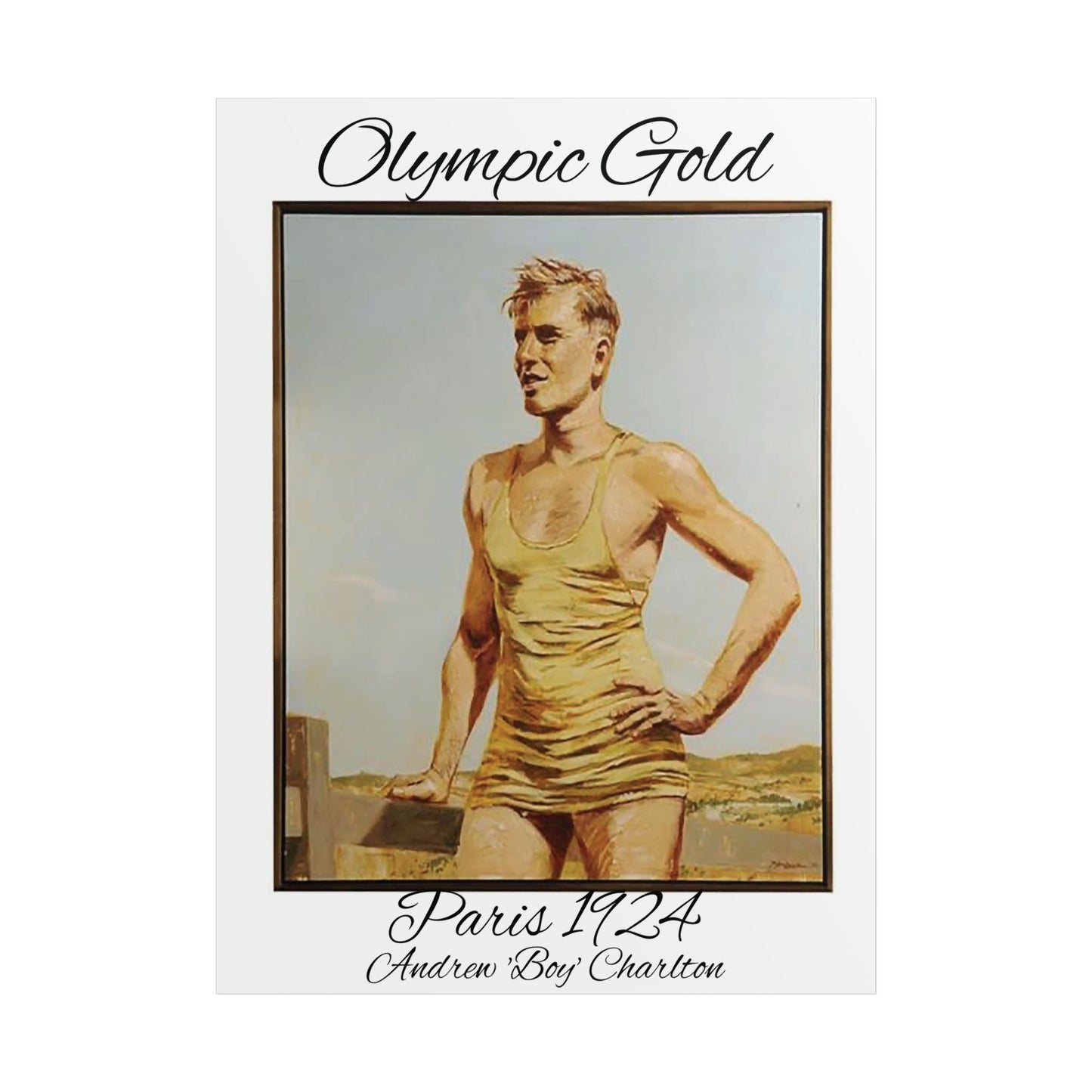 Lost Manly Customised Posters - Olympic Gold Paris 1924 Olympics Andrew "Boy" Charlton, brings home Olympic Gold to Manly 