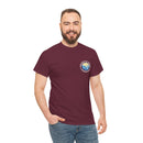 Heavy Cotton T-Shirt with free Canva custom designed logo front and back 
