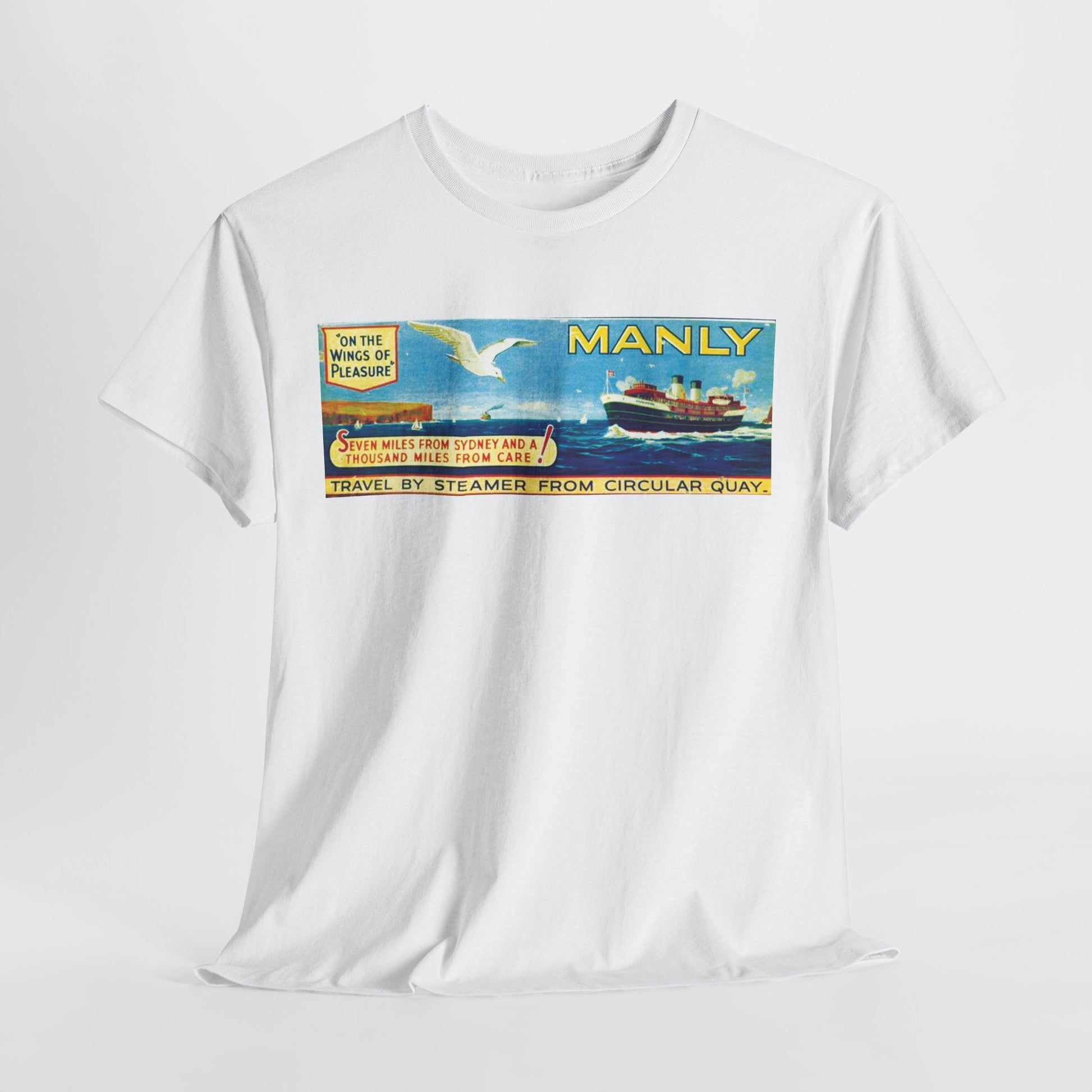 Vintage Travel Tee - Retro South Steyne Ferry Poster T-Shirt 