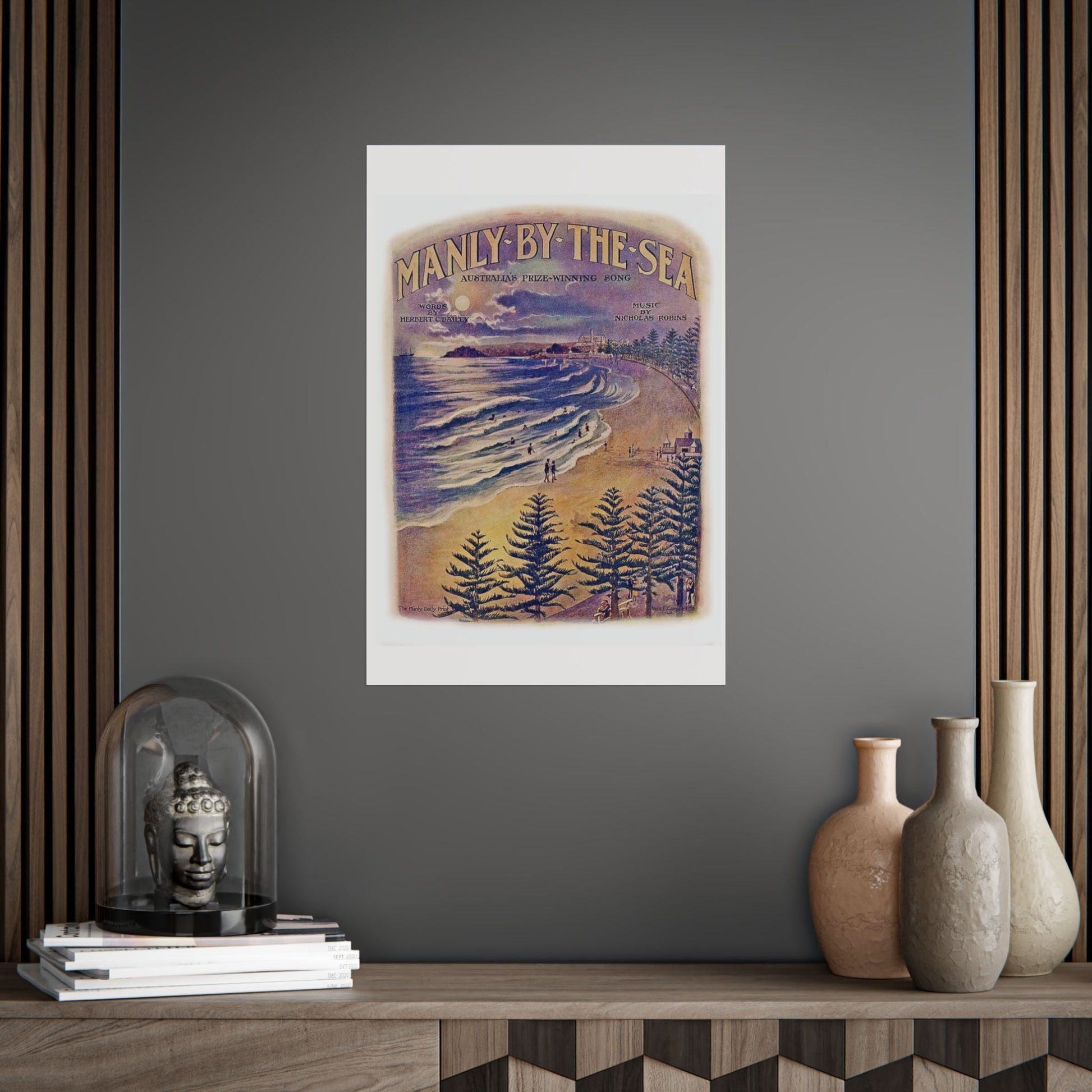 Vintage Poster 'Manly by the Sea' 1924  - 100 years old! - Lost Manly Shop