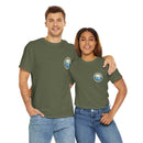 Heavy Cotton T-Shirt with free Canva custom designed logo front and back 