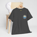 Heavy Cotton T-Shirt with free Canva custom designed logo front and back 