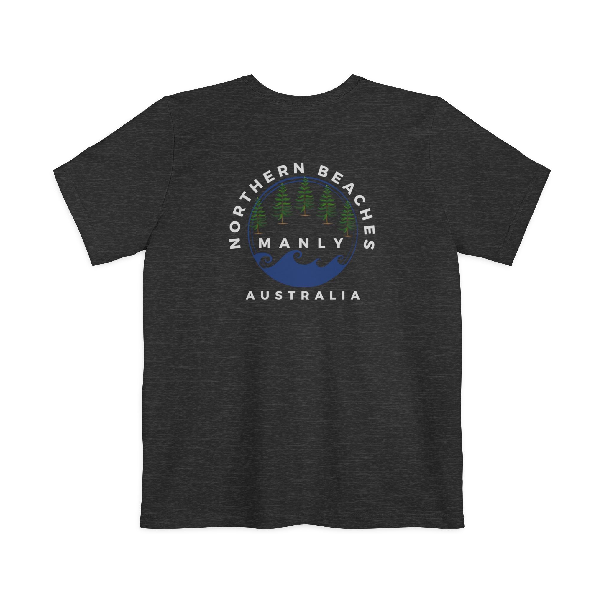 "The Westwood" Northern Beaches custom design different front and back logo, Pocket T-shirt - Casual, Nature-Inspired Wear Printify