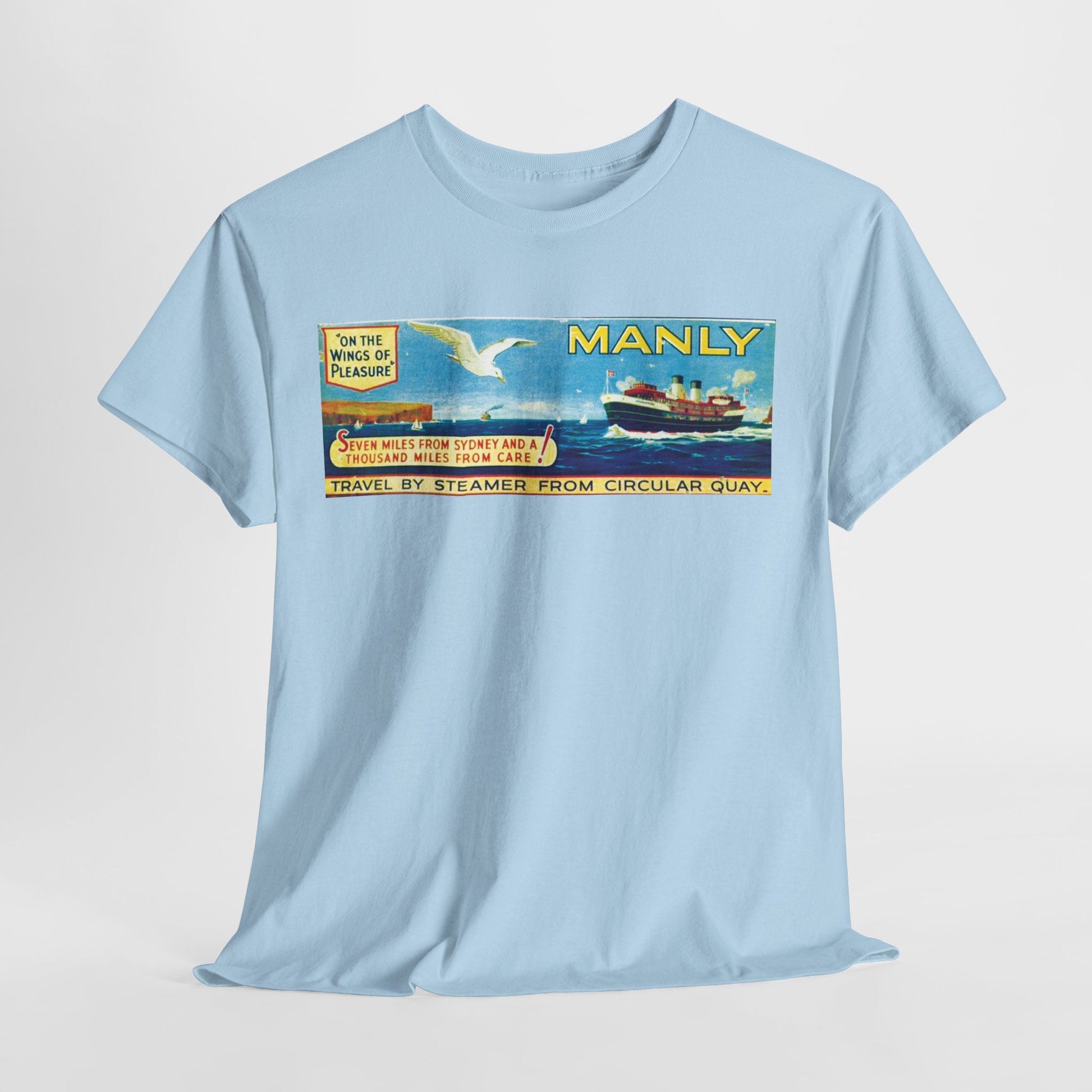Vintage Travel Tee - Retro South Steyne Ferry Poster T-Shirt 