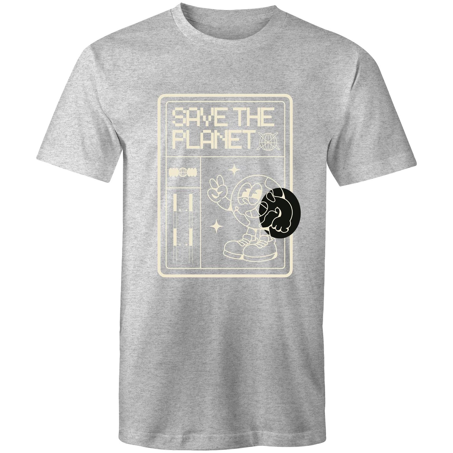 Mens T-Shirt Save the Planet custom logo 