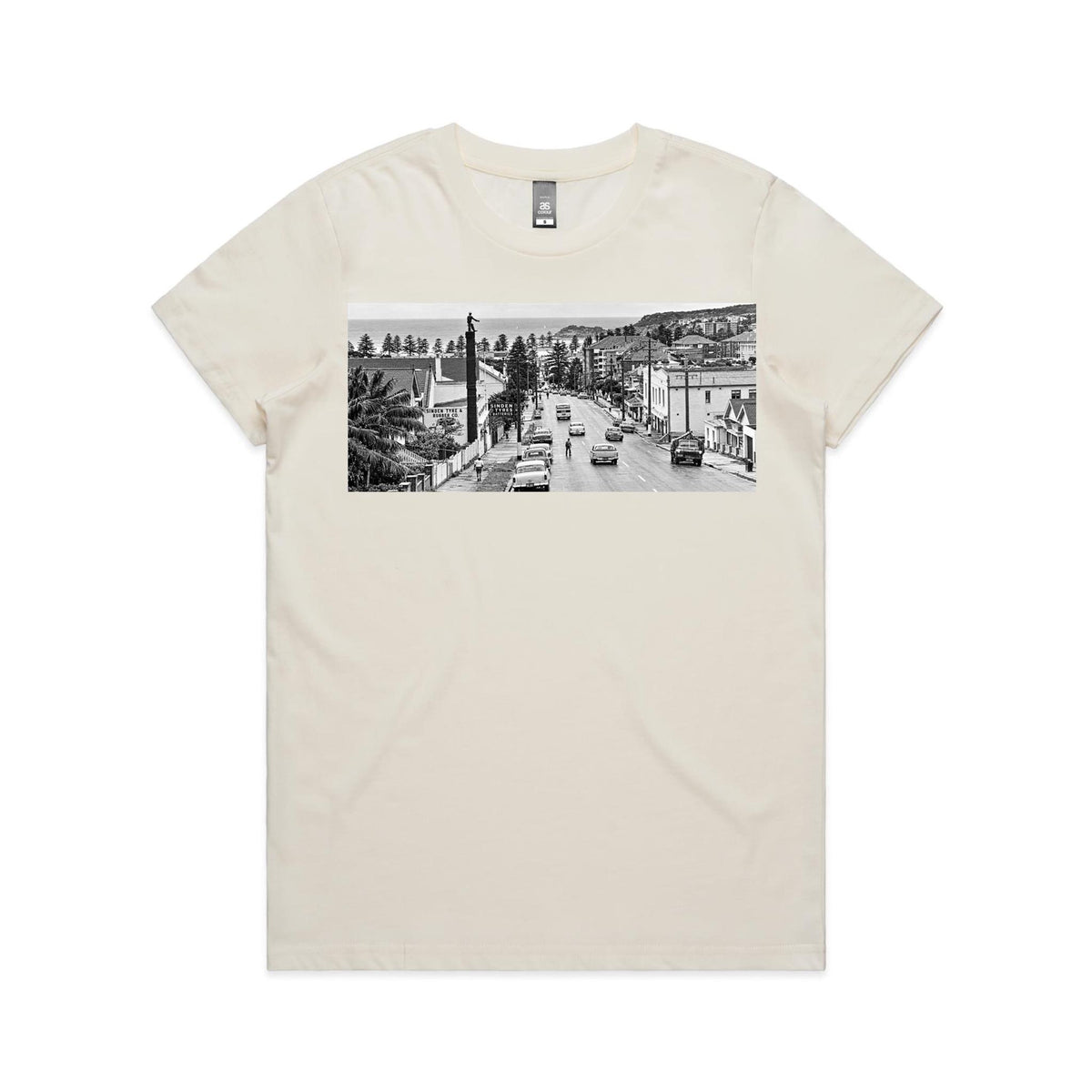 Vintage Manly Tyre Man Women’s Cotton T-Shirt – Sydney Road