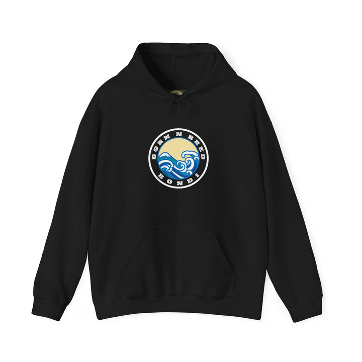 Hoodie with free Canva custom design logo front back Bondi bnb/Bilgola 
