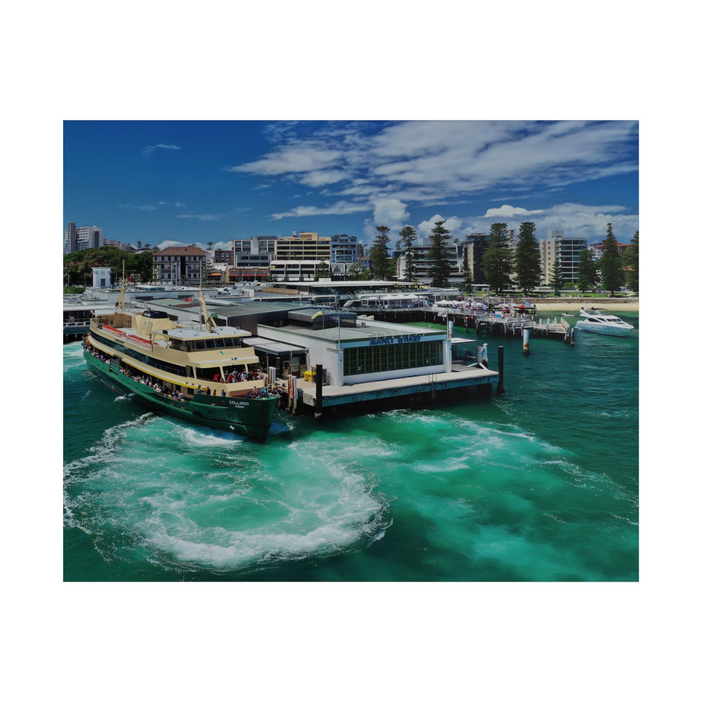 MV Collaroy at Manly Wharf Photography by Haig Gilchrist -  Ferry Harbour Poster — Coastal Travel Wall Art