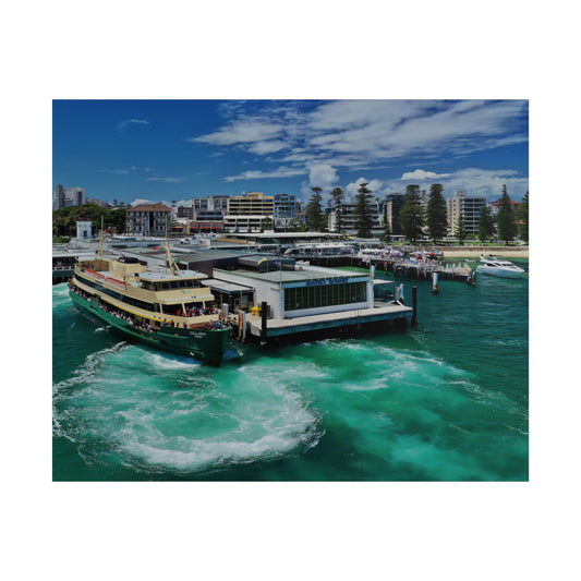 MV Collaroy at Manly Wharf Photography by Haig Gilchrist -  Ferry Harbour Poster — Coastal Travel Wall Art - Lost Manly Emporium
