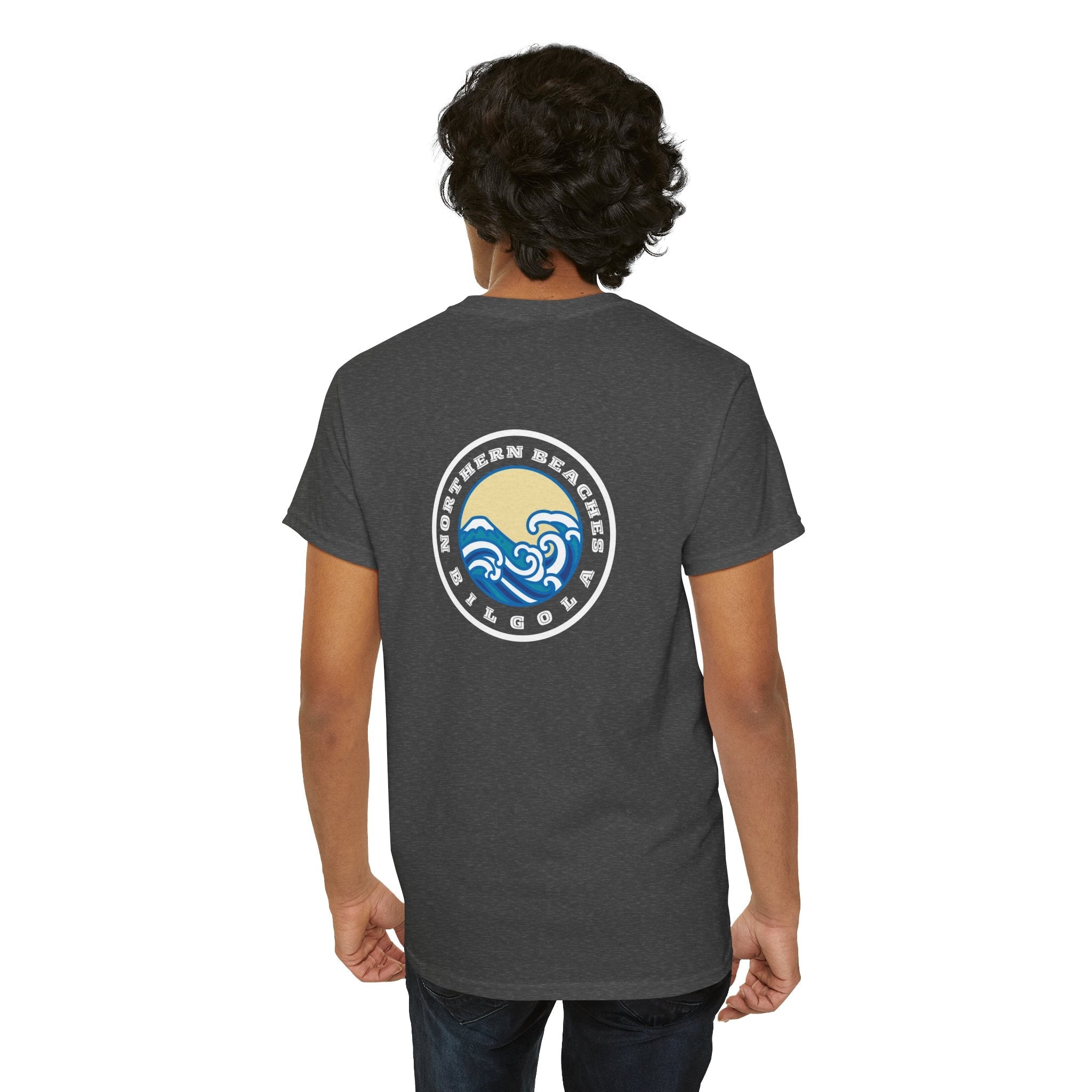 Heavy Cotton T-Shirt with free Canva custom designed logo front and back 