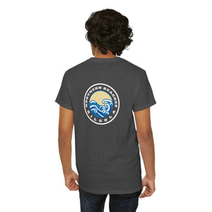 Heavy Cotton T-Shirt with free Canva custom designed logo front and back 