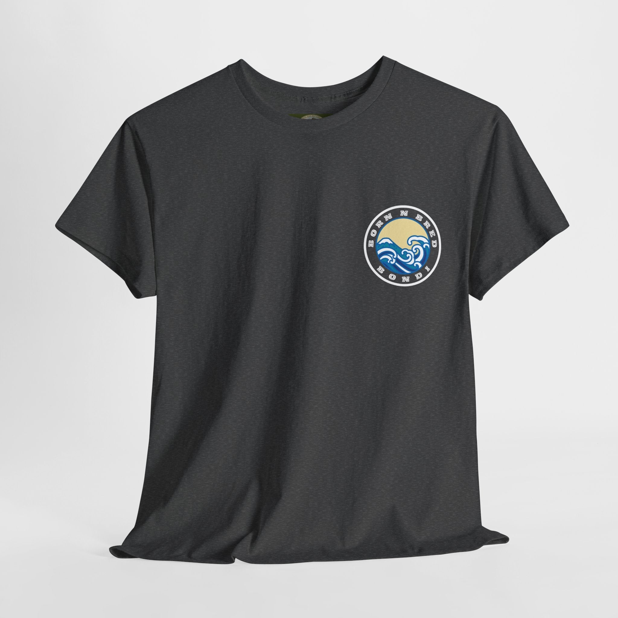 Heavy Cotton T-Shirt with free Canva custom designed logo front and back 