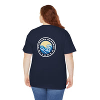 Heavy Cotton T-Shirt with free Canva custom designed logo front and back 