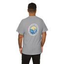 Heavy Cotton T-Shirt with free Canva custom designed logo front and back 