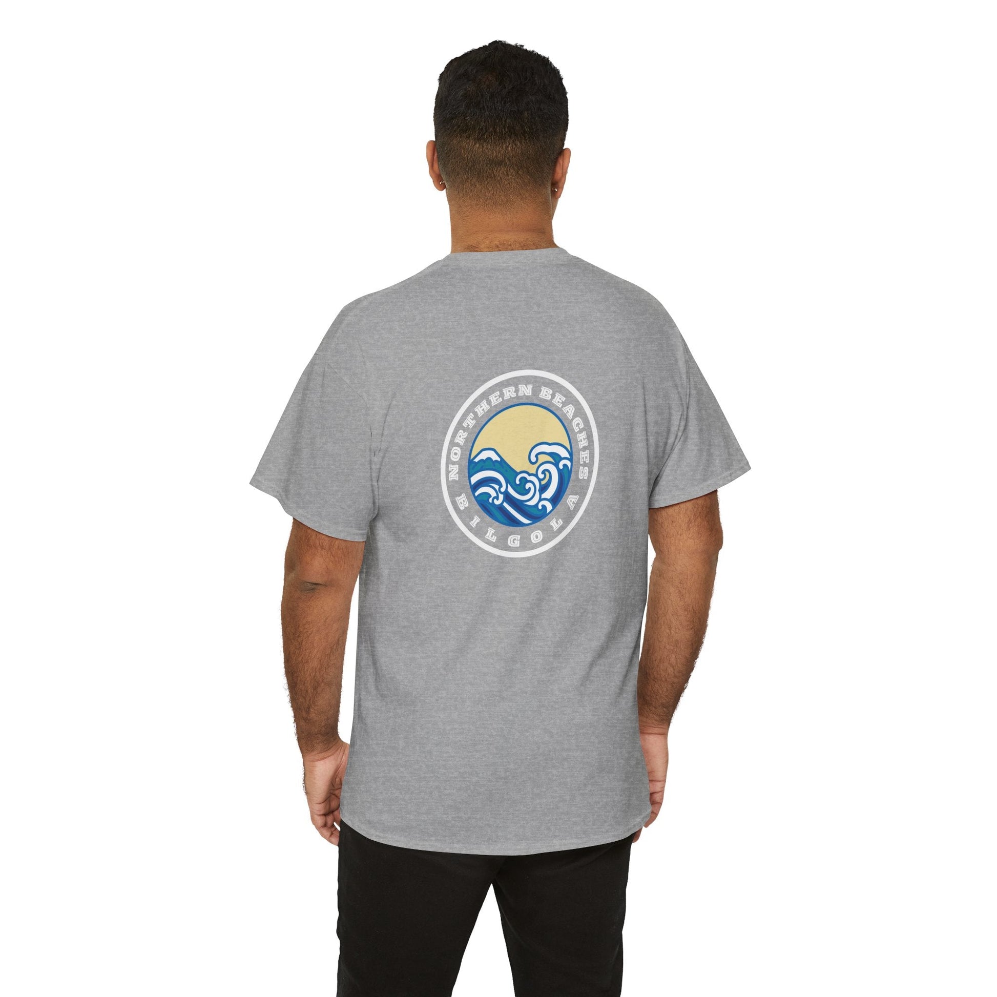 Heavy Cotton T-Shirt with free Canva custom designed logo front and back 