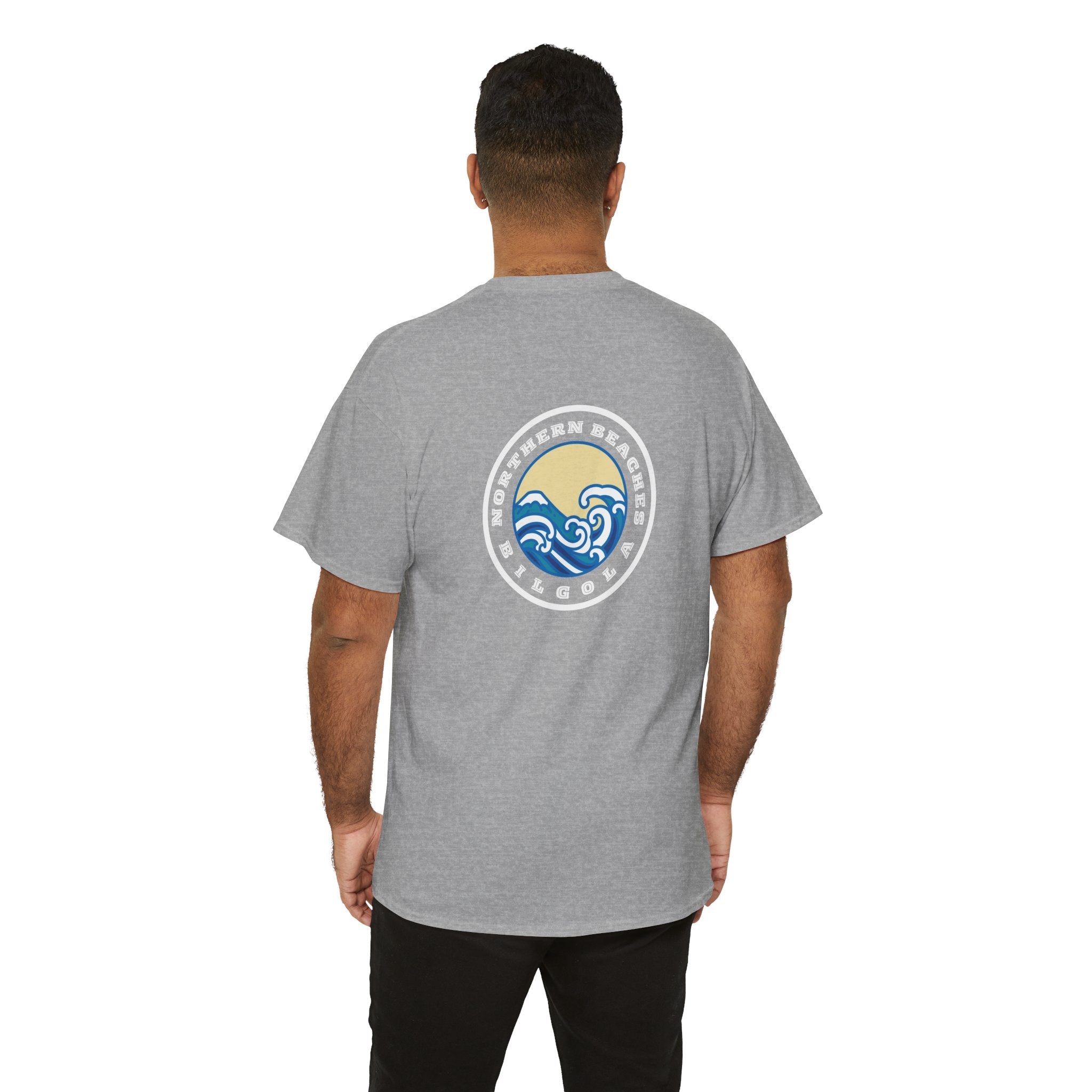 Heavy Cotton T-Shirt with free Canva custom designed logo front and back 