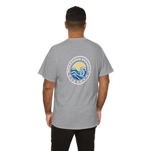 Heavy Cotton T-Shirt with free Canva custom designed logo front and back 