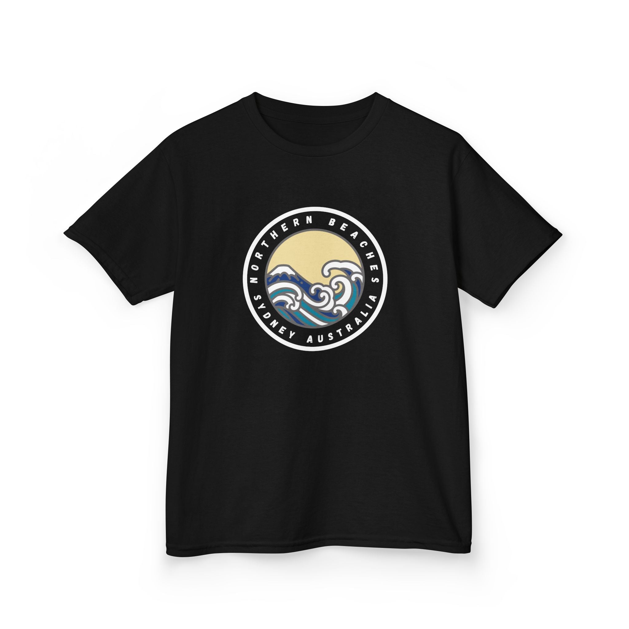 Ocean Wave Kids Cotton Tee – Northern Beaches logo 