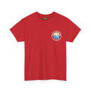 Heavy Cotton T-Shirt with free Canva custom designed logo front and back 