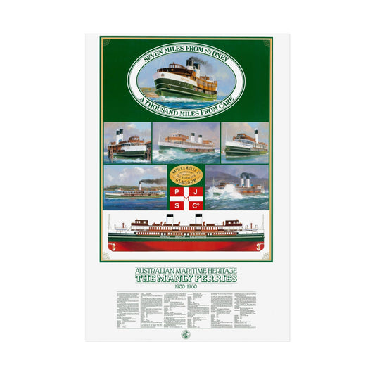 Poster Australian Maritime Heritage The Manly Ferries 1900-1960 - Lost Manly Shop