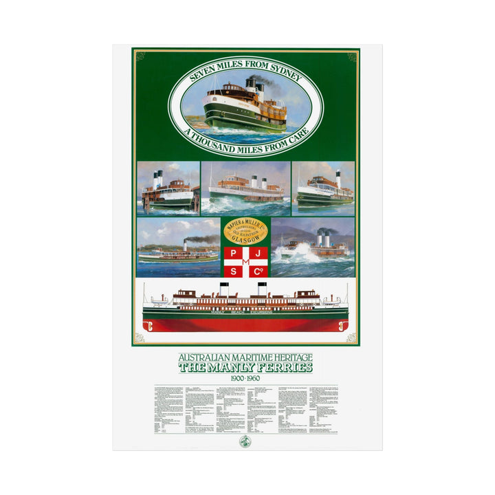 Poster Australian Maritime Heritage The Manly Ferries 1900-1960 Printify