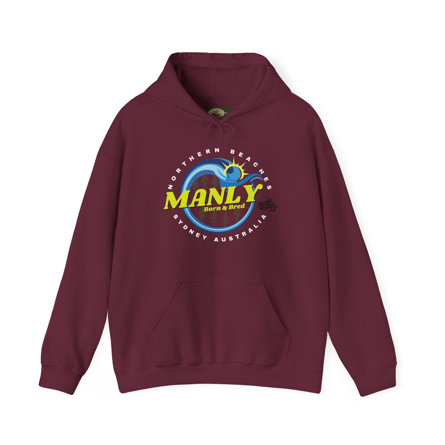 Lost Manly custom logo Manly Beach Surf Hoodie – Sydney Australia Vintage Surf Crest Hoodie - Lost Manly Shop