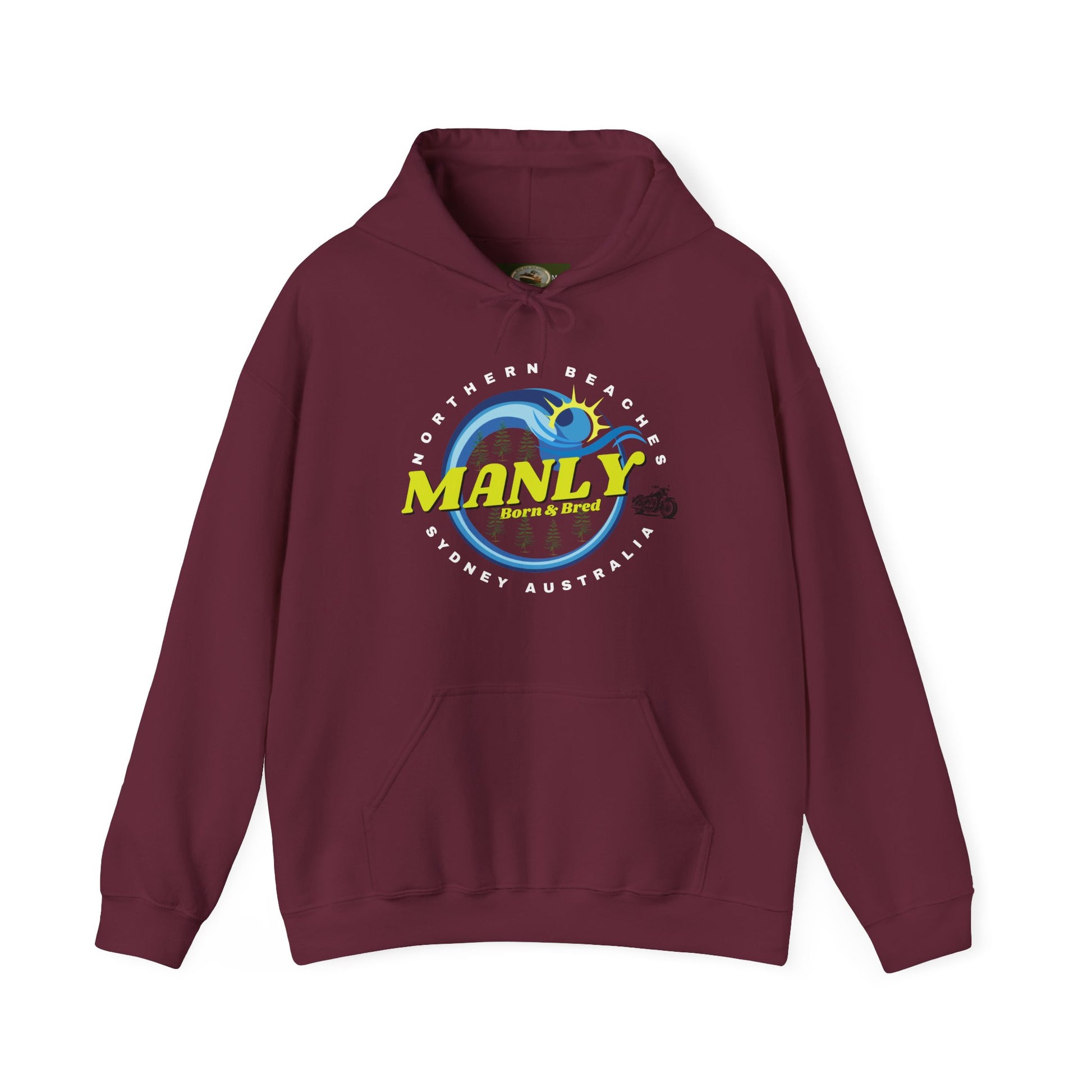 Lost Manly custom logo Manly Beach Surf Hoodie – Sydney Australia Vintage Surf Crest Hoodie - Lost Manly Shop