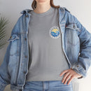 Heavy Cotton T-Shirt with free Canva custom designed logo front and back 