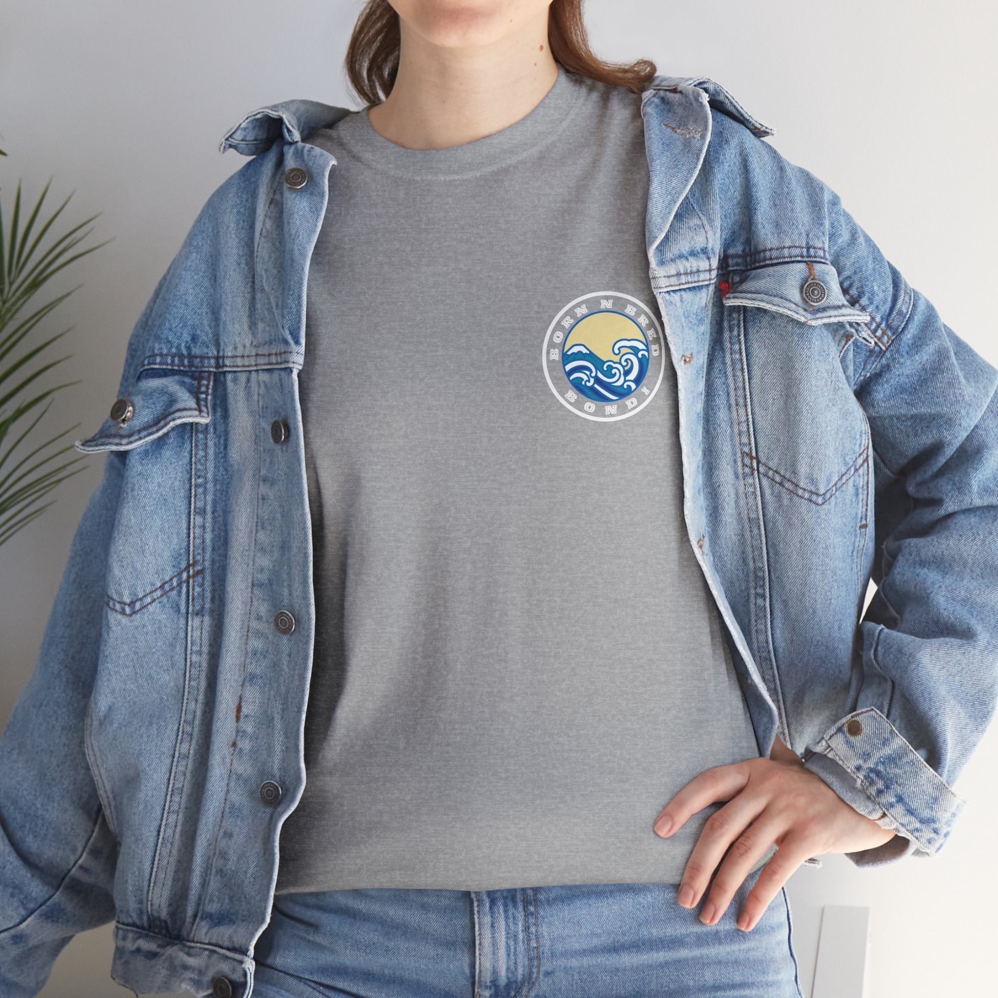 Heavy Cotton T-Shirt with free Canva custom designed logo front and back 