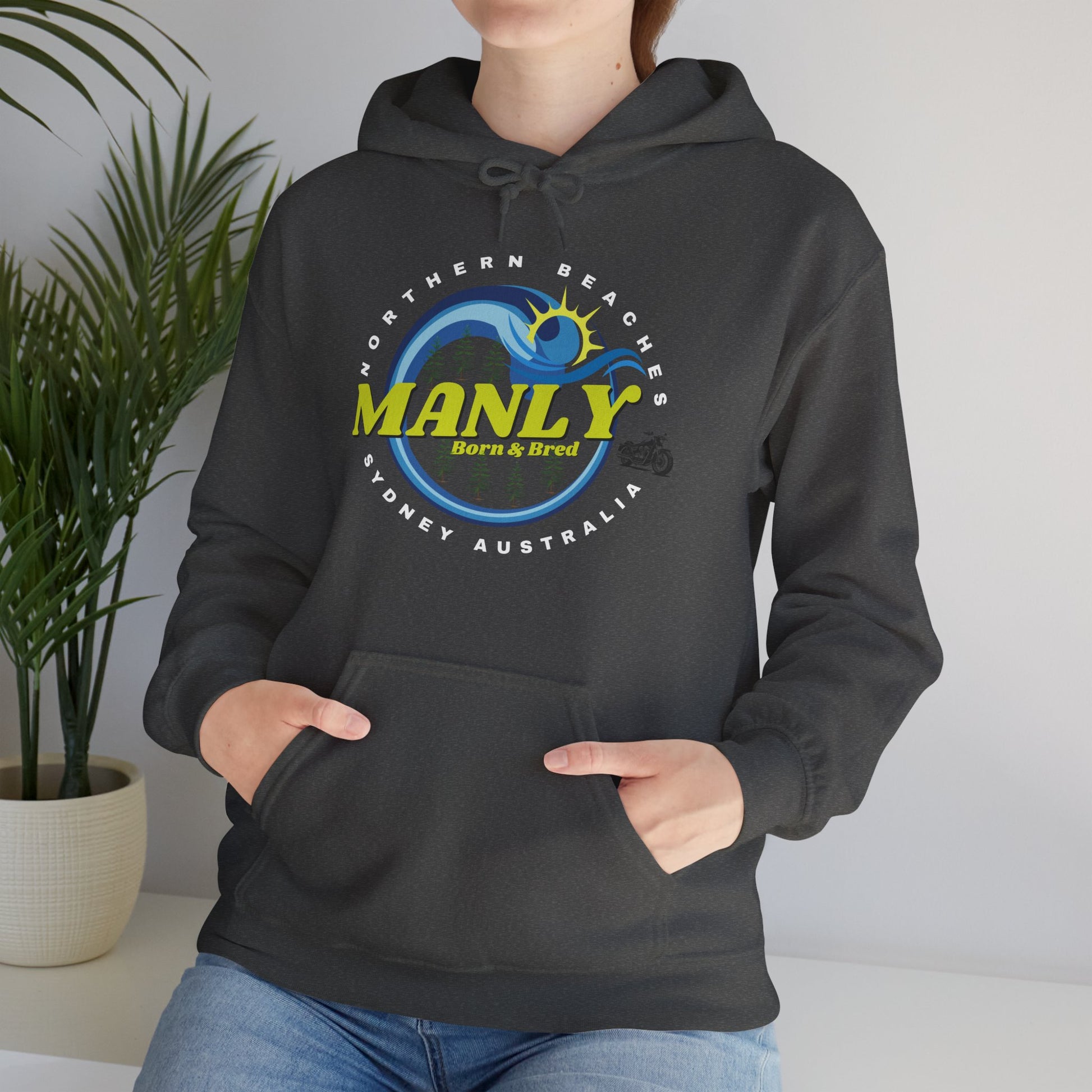 Lost Manly custom logo Manly Beach Surf Hoodie – Sydney Australia Vintage Surf Crest Hoodie - Lost Manly Shop