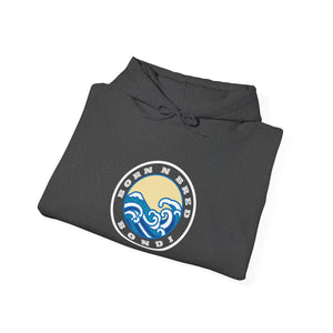 Hoodie with free Canva custom design logo front back Bondi bnb/Bilgola 