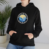 Hoodie with free Canva custom design logo front back Bondi bnb/Bilgola 