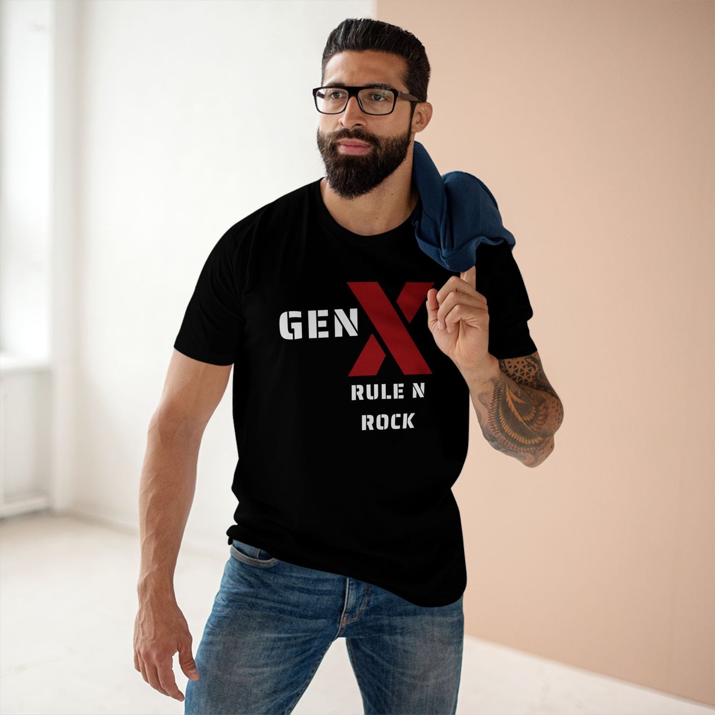 Gen X Rock n Rule Graphic Tee - Nostalgic Gen X T-Shirt, Vintage Style Tee, Gift for Generation X, Casual Wear, Retro Shirt 