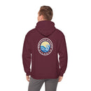 Hoodie with free Canva custom design logo front back Bondi bnb/Bilgola 