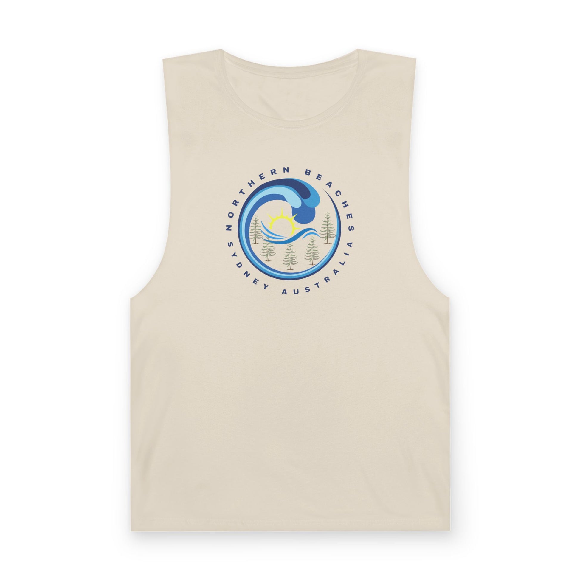 Lost Manly custom logo edition Barnard Surf Wave Tank Top — Coastal Graphic Tank with "Northern Beaches" Design - Lost Manly Shop