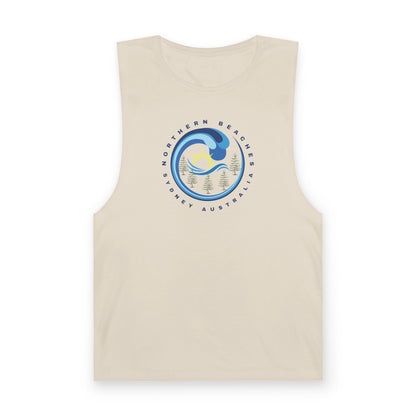 Lost Manly custom logo edition Barnard Surf Wave Tank Top — Coastal Graphic Tank with "Northern Beaches" Design - Lost Manly Shop