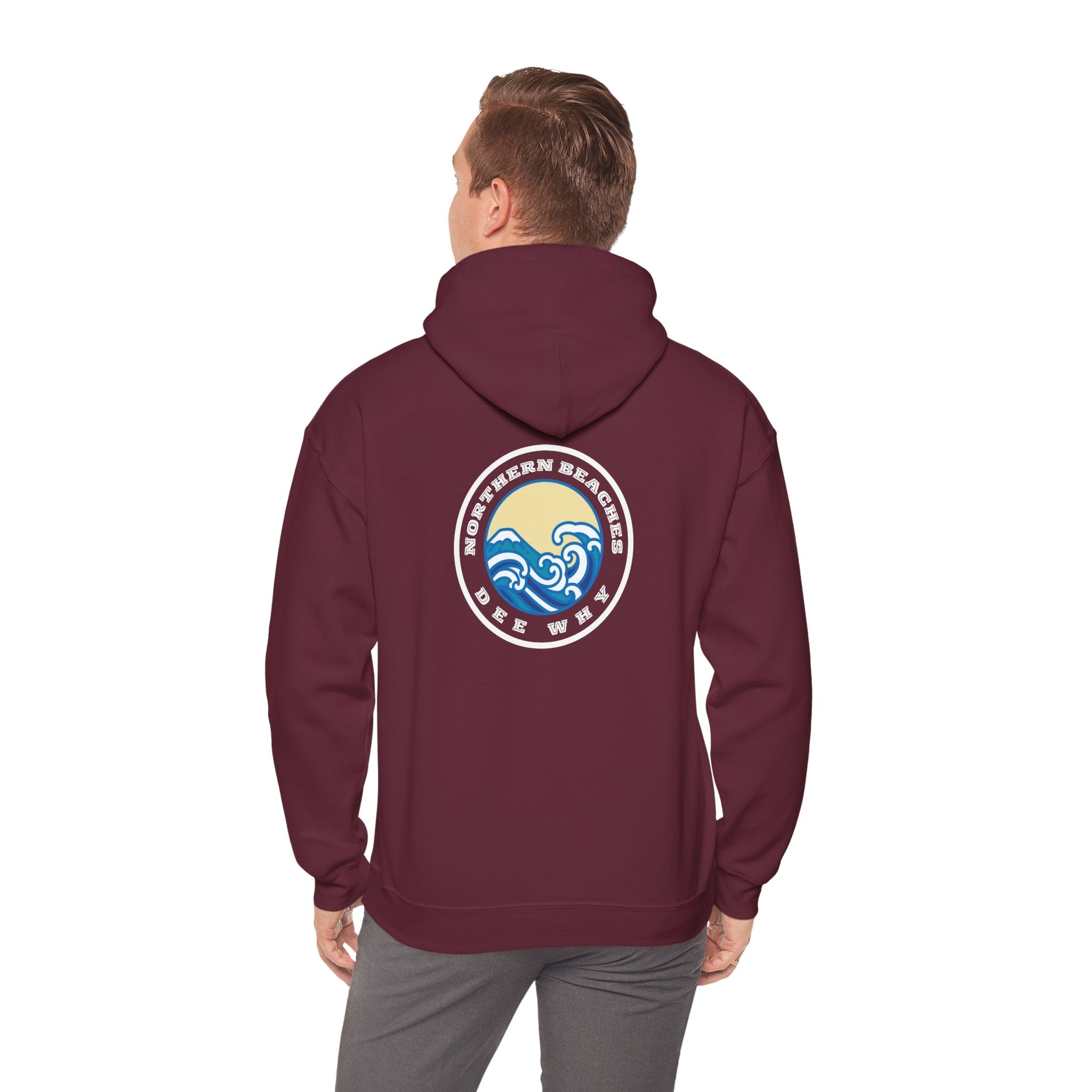 Hoodie custom logo front back Northern Beaches Dee Why 