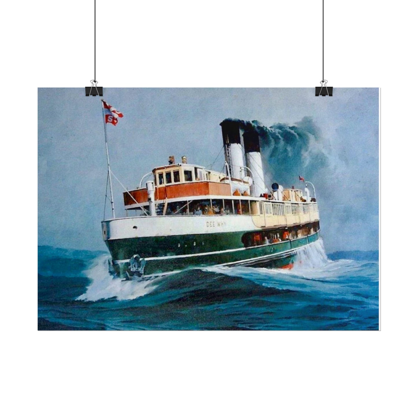 "Dee Why" Ferry painting by Phil Belbin Rolled Poster